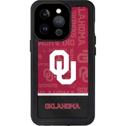 University of Oklahoma Split Jersey iPhone 15 Pro Waterproof Case